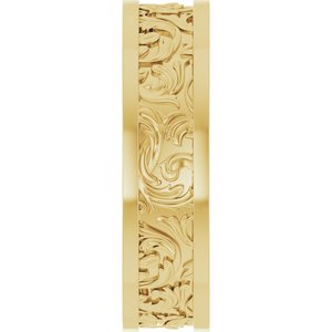 10K Yellow Or White Or Rose Gold Sculptural Flat Band