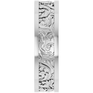 Platinum Sculptural Flat Band