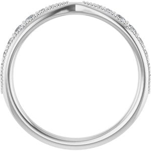 Platinum Natural Diamond Round Natural Diamond Polished 1/4 Ctw Natural Diamond Matching Contour Band Size 7