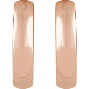 14K Rose Gold Pair Hinged Earrings, Length: 12 Mm, Thickness: 2.7 Mm