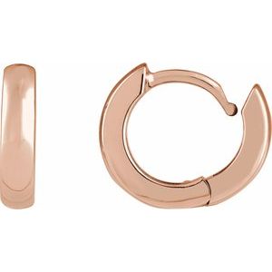 14K Rose Gold Pair Hinged Earrings, Length: 12 Mm, Thickness: 2.7 Mm