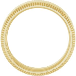 10K Yellow Or White Or Rose Gold 6 mm Beveled-Edge Grooved Comfort-Fit Half Round Band
