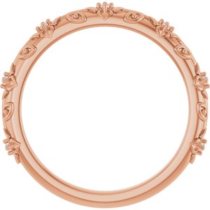 14K Rose Gold Round 1 Mm G-H Si2-Si3 .03 Ctw Natural Diamond Floral Band Size 7