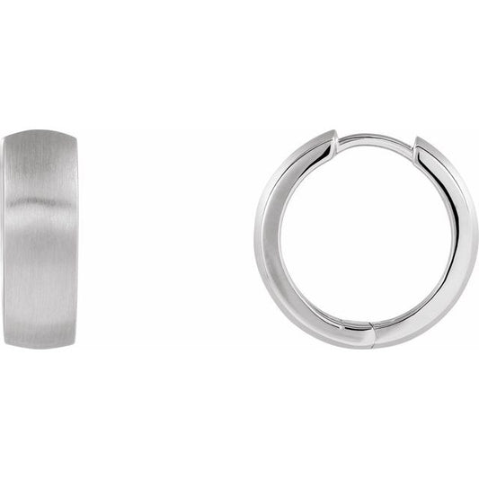 Sterling Silver 17.5 Mm X 5.5 Mm Each Hinged Polished Hinged Earring