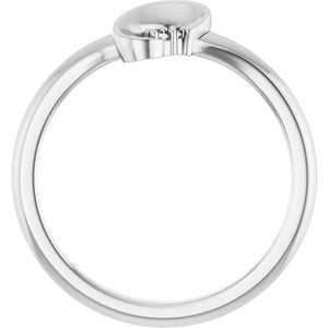 14K White Gold Natural Diamond Round 1.2 Mm Natural Diamond Polished .01 Ctw Natural Diamond Freeform Ring Size 7