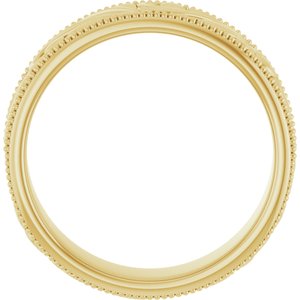 14K Yellow Or White Or Rose Gold Or Sterling Silver Or Platinum Milgrain Edge Floral Flat Band