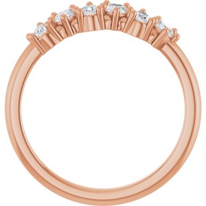 14K Rose Gold Pear 4 X 2.5 Mm Polished 1/2 Ctw Natural Diamond Anniversary Band Size 7