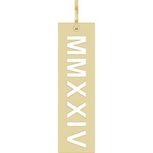 14K Yellow Gold 2024 27 X 6.6 Mm Polished Roman Numeral Year Pendant