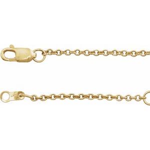 10K Yellow Or White Gold 1.5 Mm 16-18 In Lobster Clasp Polished Cable Chain