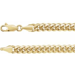 14K Yellow Gold Or Sterling Silver 5 Mm Lobster Clasp Miami Cuban Curb Chain
