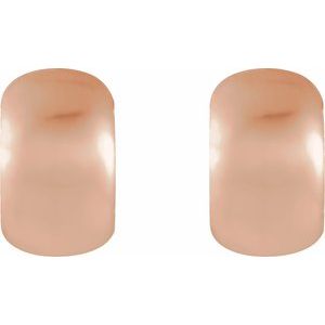 14K Rose Gold Pair Hinged Earrings, Length: 11.5 Mm, Thickness: 6.7 Mm