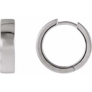 Sterling Silver Pair Hinged Earrings, Length: 16.5 Mm, Thickness: 4 Mm