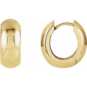 14K Yellow Gold Each Polished Hinged Earring
