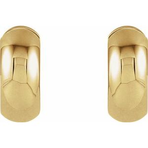 14K Yellow Gold Pair Polished Hinged Earrings