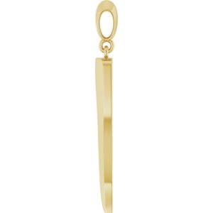 14K Yellow Gold Italian Horn 34.3 X 6.25 Mm Polished Pendant