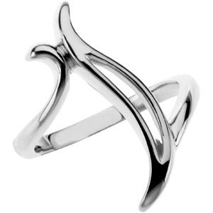 Sterling Silver Polished Freeform Ring Size 7