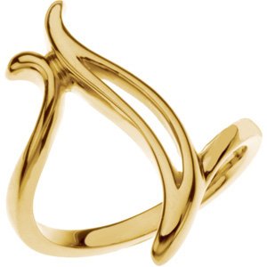 14K Yellow Gold Polished Freeform Ring Size 7