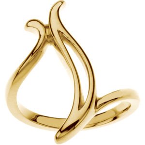 14K Yellow Gold Polished Freeform Ring Size 7