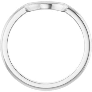 14K White Gold Polished Contour Band Size 7