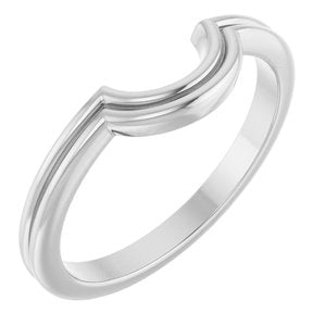 14K White Gold Polished Contour Band Size 7