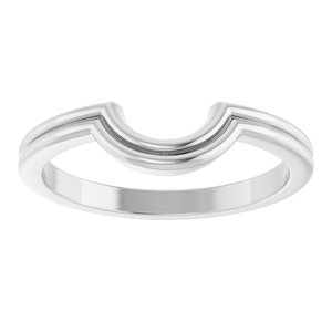 14K White Gold Polished Contour Band Size 7
