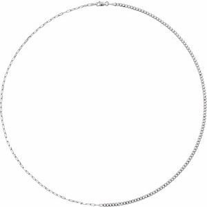 14K Yellow Gold Or Sterling Silver Lobster Clasp Curb And Paperclip-Style 50/50 Chain, Width: 2.7 Mm