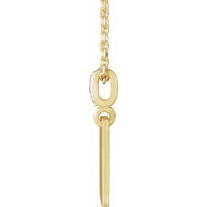 14K Yellow Gold Round 1Mm G-H I1 .02 Ctw Natural Diamond Faith Over Fear Necklace, Length: 18 In