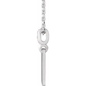 14K White Gold Round 1Mm G-H I1 .02 Ctw Natural Diamond Faith Over Fear Necklace, Length: 18 In