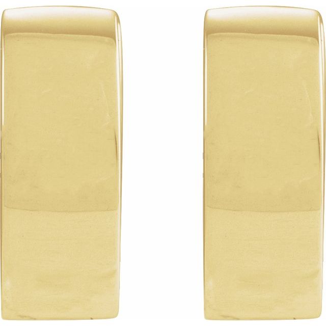 14K Yellow Gold 11.5 Mm 4 Mm Pair Hinged Polished Hinged Earrings