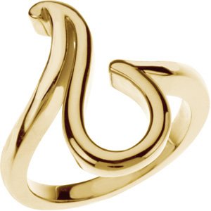 10K Yellow Gold Polished Freeform Ring Size 7