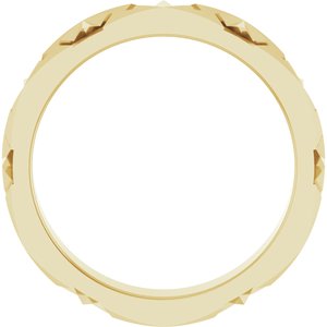 14K Yellow Gold 3.5 Mm Polished Art Deco Patterned Band Size 4.5