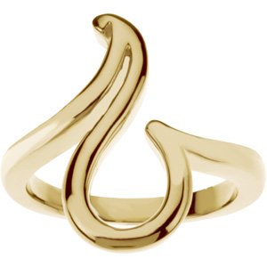 10K Yellow Gold Polished Freeform Ring Size 7