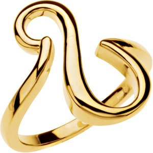 10K Yellow Gold Polished Freeform Ring Size 7