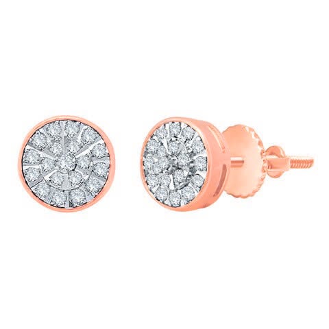 10K Rose Gold 0.22 Cttw Diamond Earring