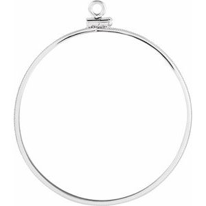 Sterling Silver 39 Mm Screw Top Polished Coin Frame Bezel Dangle
