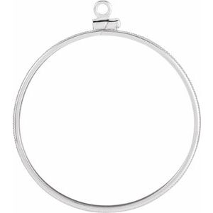 Sterling Silver 38 Mm Screw Top Polished Coin Frame Bezel Dangle