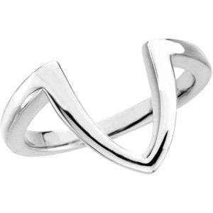 14K White Gold Polished Freeform Ring Size 7