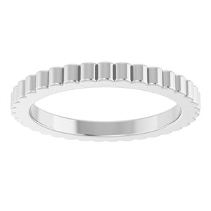 10K Yellow Or White Or Rose Gold Grooved Half Round Band