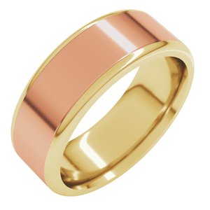 14K Yellow Or White Or Rose Gold Round Edge Flat Band