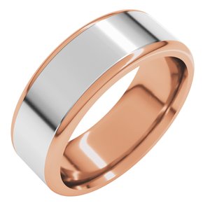 14K Yellow Or White Or Rose Gold Round Edge Flat Band