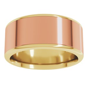 14K Yellow Or White Or Rose Gold Round Edge Flat Band