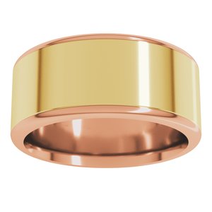 14K Yellow Or White Or Rose Gold Round Edge Flat Band