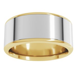 14K Yellow Or White Or Rose Gold Round Edge Flat Band