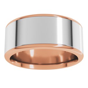 14K Yellow Or White Or Rose Gold Round Edge Flat Band