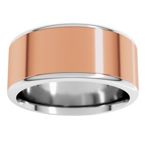 14K Yellow Or White Or Rose Gold Round Edge Flat Band