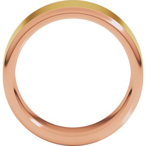 14K Yellow Or White Or Rose Gold Round Edge Flat Band
