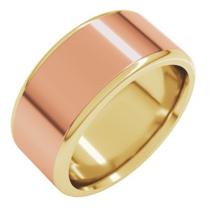 14K Yellow Or White Or Rose Gold Round Edge Flat Band
