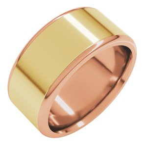 14K Yellow Or White Or Rose Gold Round Edge Flat Band