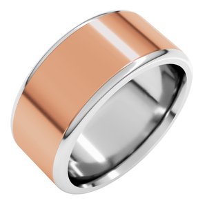14K Yellow Or White Or Rose Gold Round Edge Flat Band