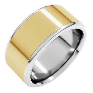 14K Yellow Or White Or Rose Gold Round Edge Flat Band